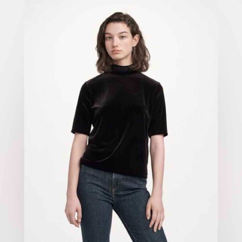 NWT Rag & Bone Thea Cutout Black Velvet top XS- witchy grunge whimsigoth 90’s